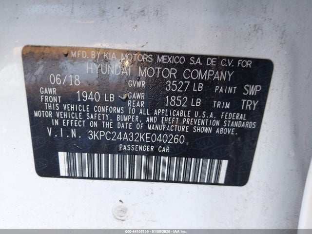 Hyundai ACCENT SE 2019 3KPC24A32KE040260 Image 9