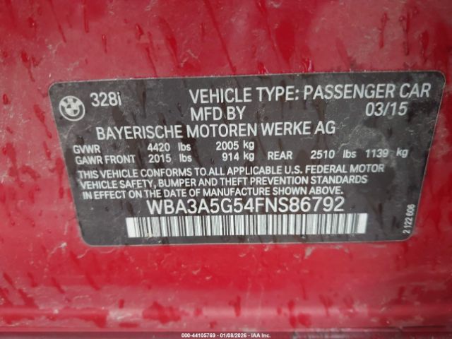 2015 BMW 328I WBA3A5G54FNS86792 Photo 8