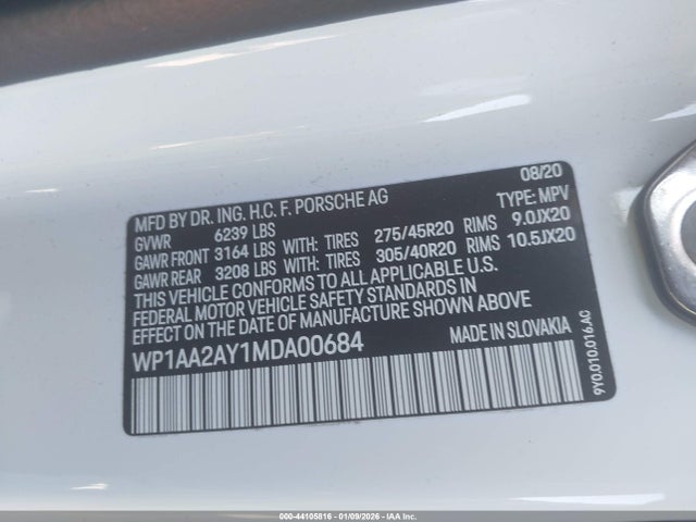 2021 PORSCHE CAYENNE WP1AA2AY1MDA00684 Photo 8