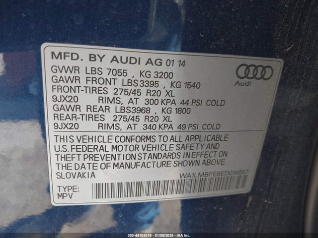 2014 AUDI Q7 WA1LMBFE8ED014657 Photo 8