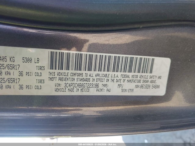 3C4PDCAB0GT223186 Dodge JOURNEY SE