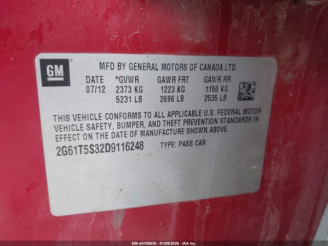 2013 CADILLAC XTS 2G61T5S32D9116248 Photo 8