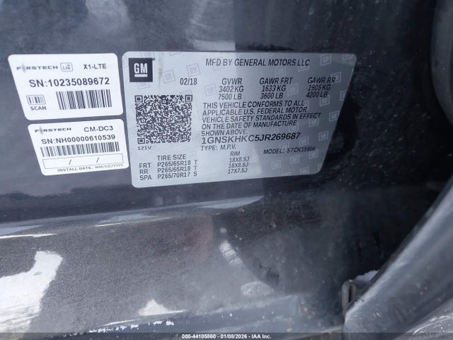 1GNSKHKC5JR269687 Chevrolet Suburban Lt