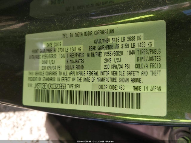 2019 MAZDA CX-9 JM3TCBEY0K0320959 Photo 8