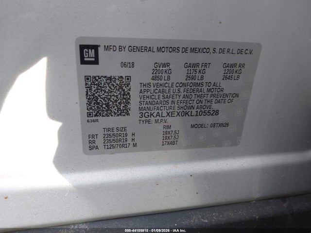 Aukcja sprzedaży 2019 Gmc Terrain Denali, vin: 3GKALXEX0KL105528, numer aukcji: 44105915