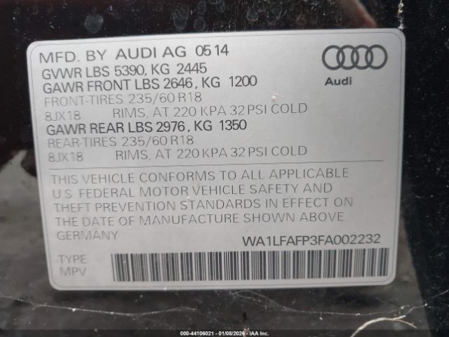 2015 AUDI Q5 WA1LFAFP3FA002232 Photo 8