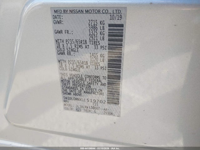5N1DL0MNXLC519702 Infiniti QX60 LUXE