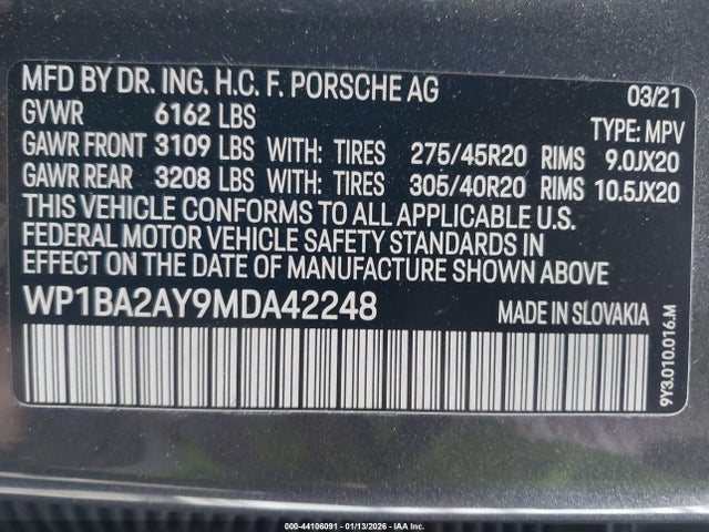 2021 PORSCHE CAYENNE COUPE WP1BA2AY9MDA42248 Photo 8