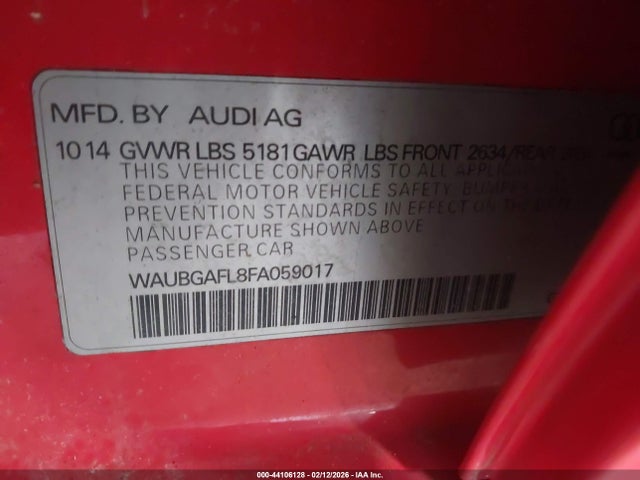 2015 AUDI S4 WAUBGAFL8FA059017 Photo 8