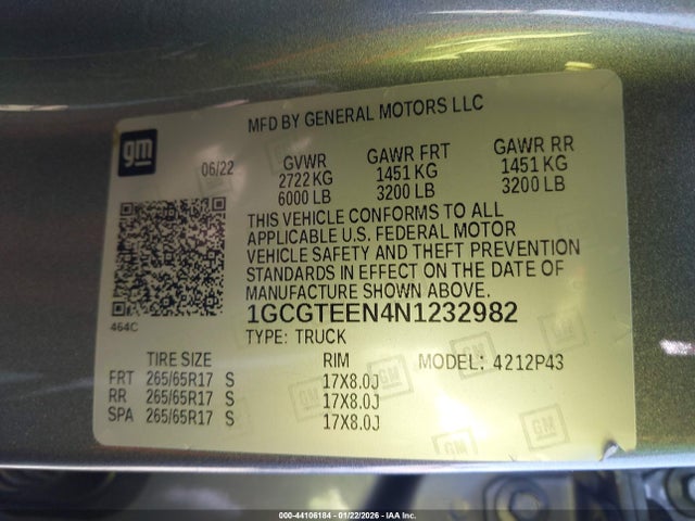 1GCGTEEN4N1232982 Chevrolet Colorado 4wd Short Box Zr2