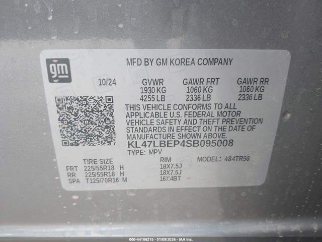 Aukcja sprzedaży 2025 Buick Envista Sport Touring Fwd, vin: KL47LBEP4SB095008, numer aukcji: 44106215