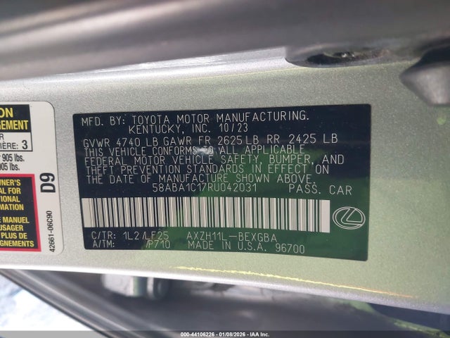 58ABA1C17RU042031 Lexus Es 300h F Sport Handling