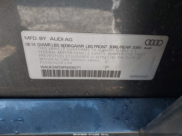 Продажа на аукционе авто 2015 Audi S8 4.0t, vin: WAUK2AFD9FN008271, номер лота: 44106259