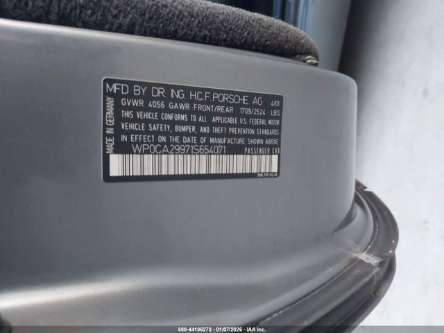 2001 PORSCHE 911 WP0CA29971S654071 Photo 8