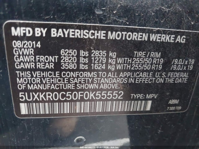 BMW X5 Xdrive35i 2015 5UXKR0C50F0K55552 Image 9