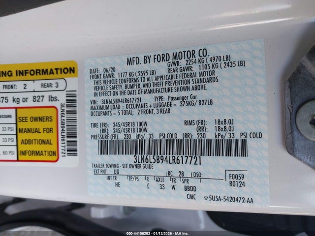 2020 LINCOLN MKZ 3LN6L5B94LR617721 Photo 8