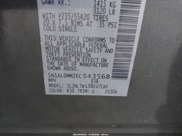 2014 INFINITI QX60 5N1AL0MM2EC543568 Photo 8