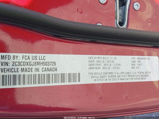 2021 DODGE CHARGER 2C3CDXGJ8MH503726 Photo 8
