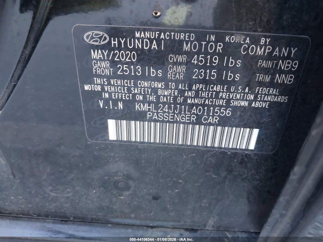 KMHL24JJ1LA011556 Hyundai Sonata Hybrid Blue