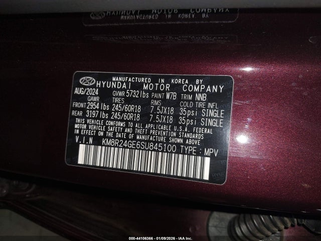 KM8R24GE6SU845100 Hyundai Palisade Sel