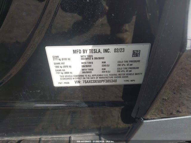 2023 TESLA MODEL X 7SAXCDE50PF385348 Photo 8