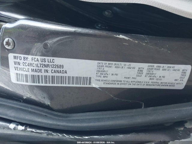 2022 CHRYSLER PACIFICA HYBRID 2C4RC1L72NR122689 Photo 8