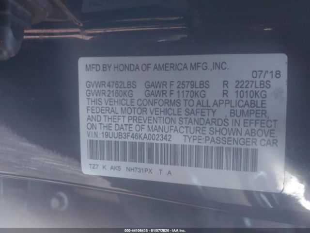2019 ACURA TLX 19UUB3F46KA002342 Photo 8