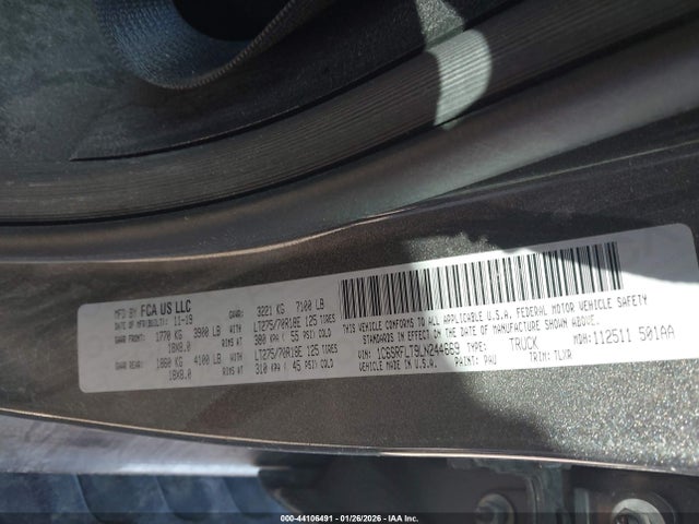 Продажа на аукционе авто 2020 Ram 1500 Rebel  4x4 5'7 Box, vin: 1C6SRFLT9LN244669, номер лота: 44106491
