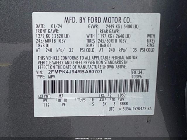 2024 FORD EDGE 2FMPK4J94RBA80701 Photo 8
