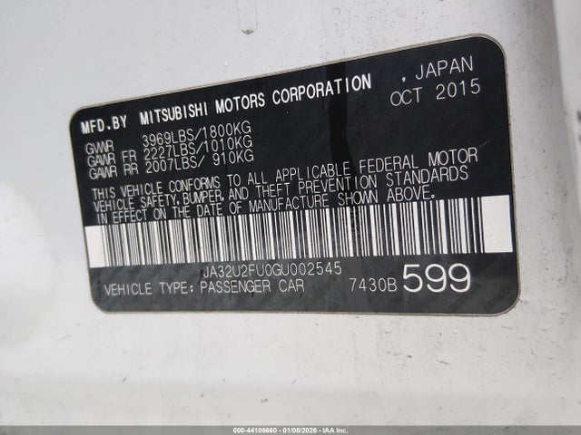 2016 MITSUBISHI LANCER JA32U2FU0GU002545 Photo 8