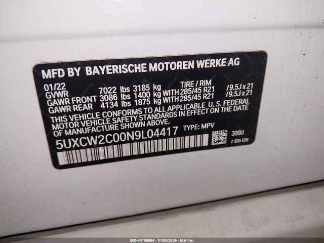2022 BMW X7 5UXCW2C00N9L04417 Photo 8
