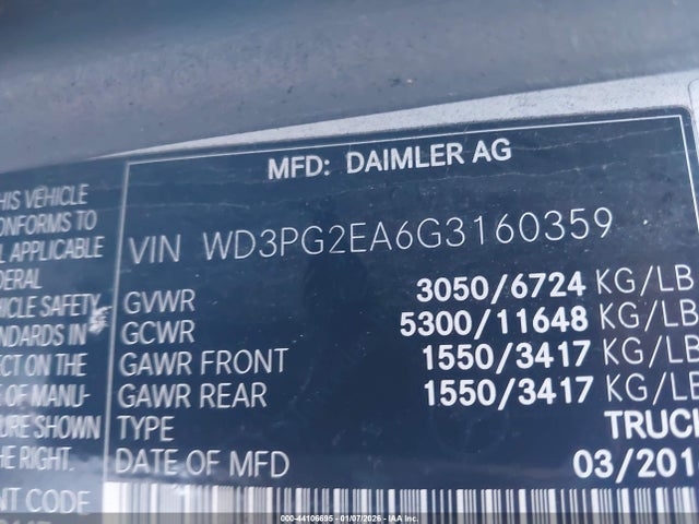 Aukcja sprzedaży 2016 Mercedes-benz Metris, vin: WD3PG2EA6G3160359, numer aukcji: 44106695