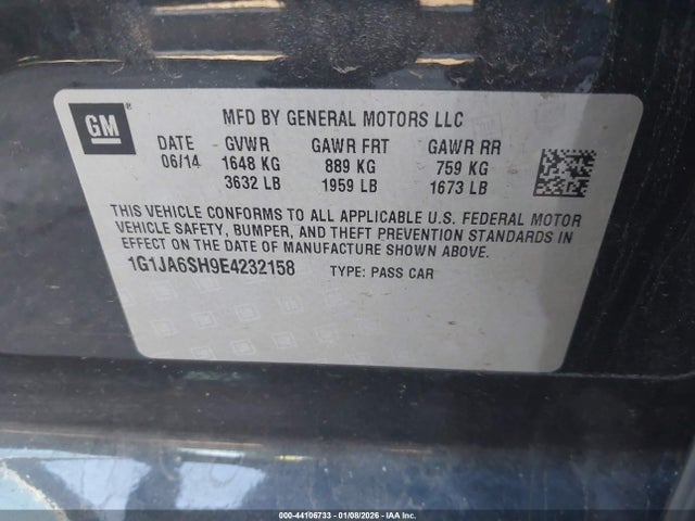 1G1JA6SH9E4232158 Chevrolet Sonic Ls Auto
