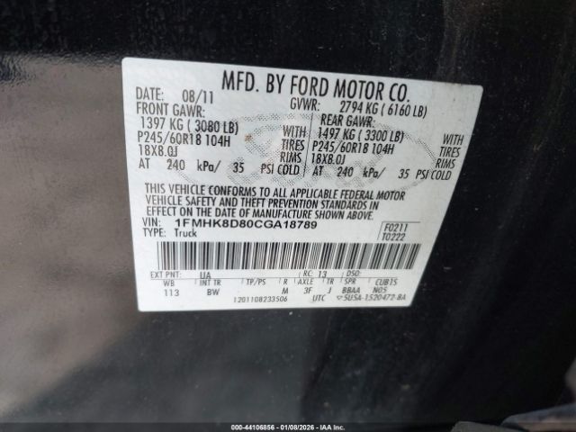 2012 FORD EXPLORER 1FMHK8D80CGA18789 Photo 8