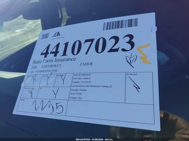 1GNS6PKD9TR177105 Chevrolet Tahoe 4wd Z71