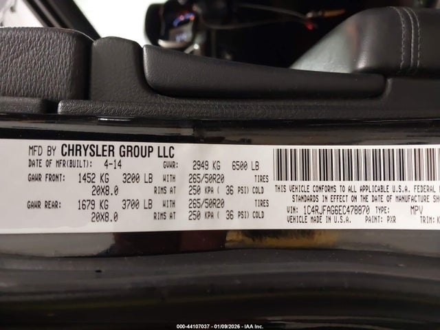 1C4RJFAG6EC478870 Jeep Grand Cherokee Altitude