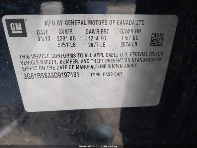 2013 CADILLAC XTS 2G61R5S33D9197131 Photo 8