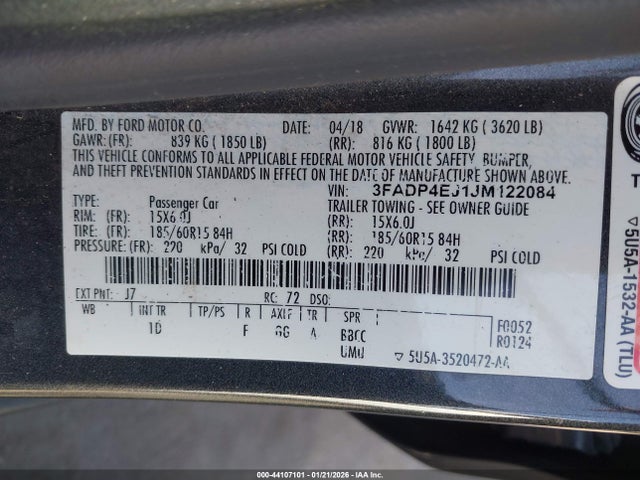 2018 FORD FIESTA 3FADP4EJ1JM122084 Photo 8
