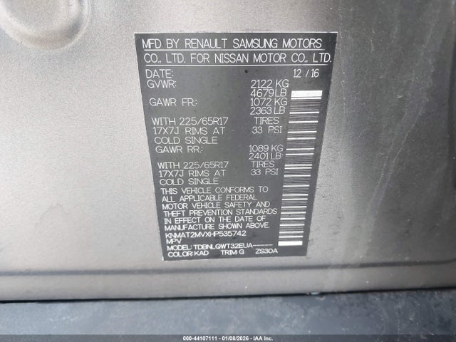 2017 NISSAN ROGUE KNMAT2MVXHP535742 Photo 8