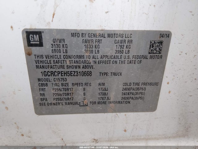 2014 CHEVROLET SILVERADO 1500 1GCRCPEH5EZ310668 Photo 8