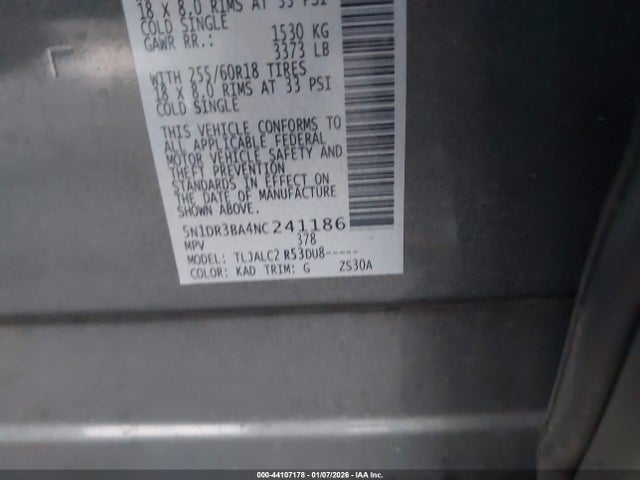 Nissan Pathfinder Sv 2wd 2022 5N1DR3BA4NC241186 Image 9