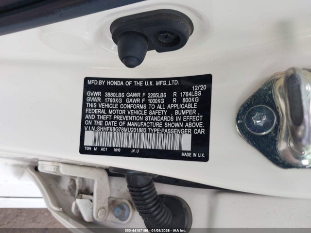 2021 HONDA CIVIC TYPE R SHHFK8G78MU201883 Photo 8