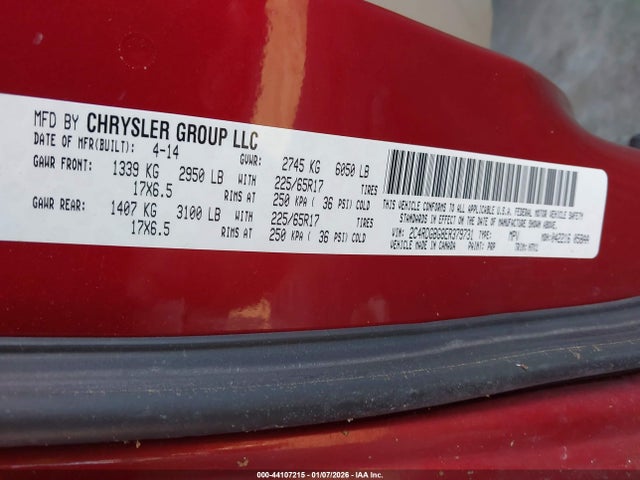2C4RDGBG8ER379731 Dodge Grand Caravan Se