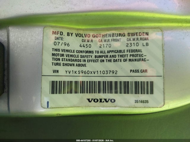 1997 VOLVO 960 YV1KS960XV1103792 Photo 8