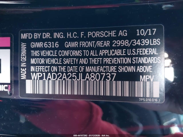 2018 PORSCHE CAYENNE WP1AD2A25JLA80737 Photo 8