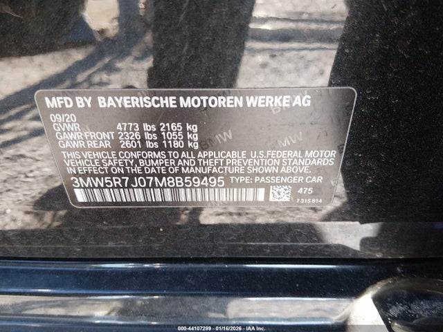 2021 BMW 330I 3MW5R7J07M8B59495 Photo 8