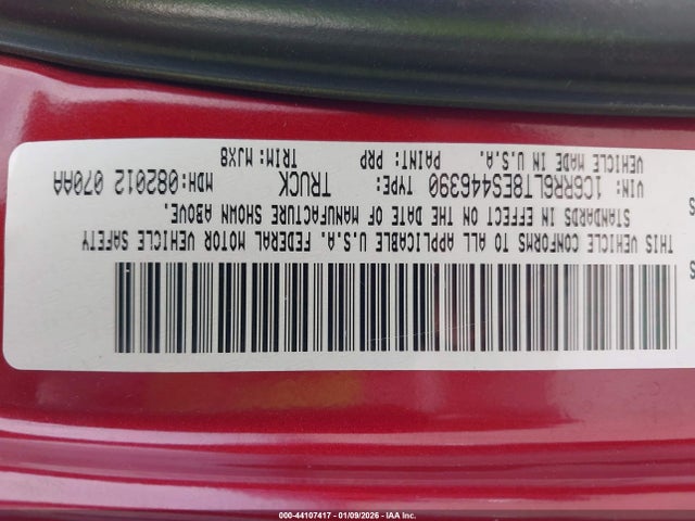 44107417 :رقم المزاد ، 1C6RR6LT8ES446390 vin ، 2014 Ram 1500 Lone Star مزاد بيع