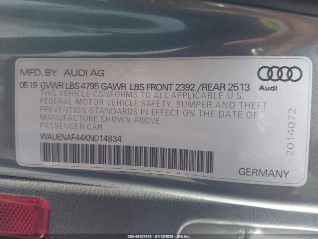 2019 AUDI A4 WAUENAF44KN014834 Photo 8