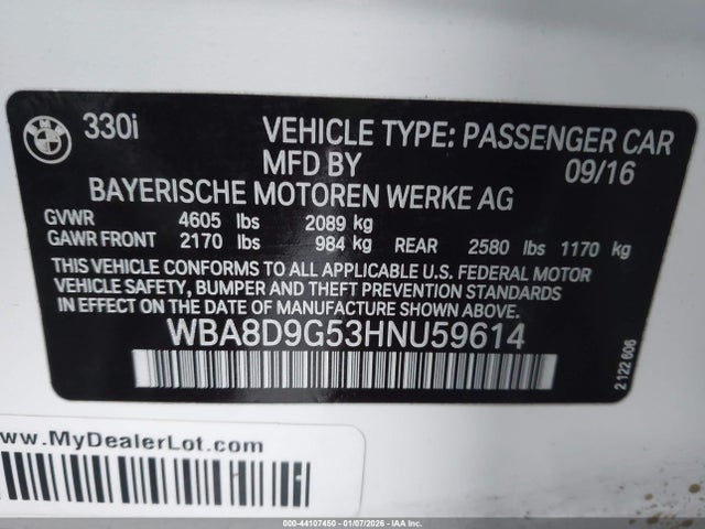 2017 BMW 330I WBA8D9G53HNU59614 Photo 8
