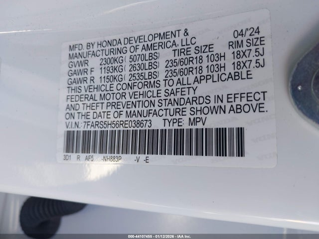 7FARS5H56RE038673 Honda Cr-v Hybrid Sport